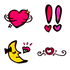 [LINE絵文字] Kid Drawn Heart Emoji V.10の画像