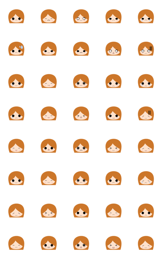 [LINE絵文字]Fiona - Cute Face Stickerの画像一覧