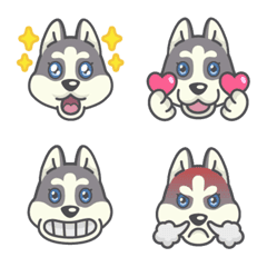 [LINE絵文字] Playful Husky Emoji Regularの画像