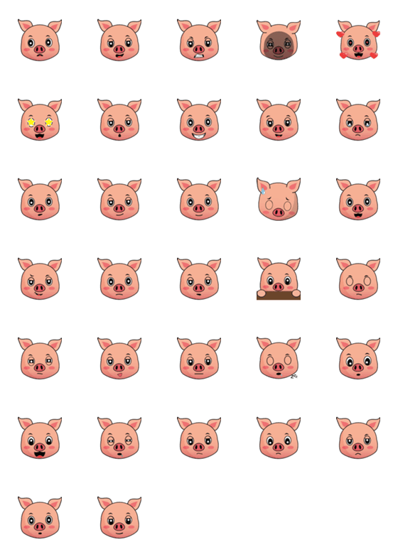 [LINE絵文字]Piggymojiの画像一覧