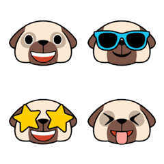 [LINE絵文字] PUG :)絵文字の画像