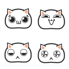 [LINE絵文字] Little White Cat emoticonの画像