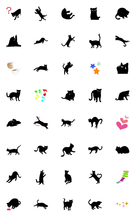 [LINE絵文字]黒猫のタンゴの画像一覧