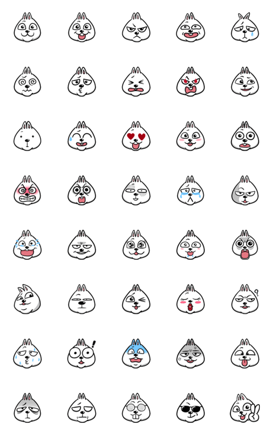 [LINE絵文字]Rabbit Aboの画像一覧