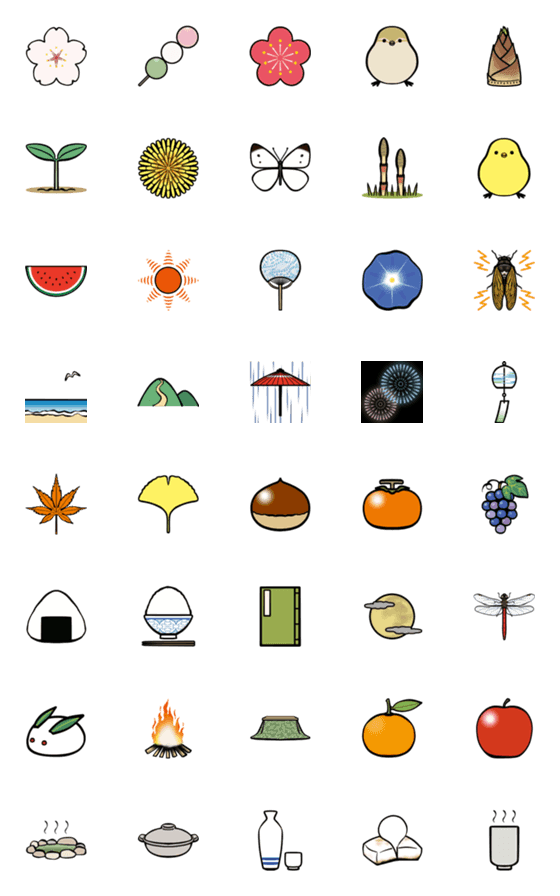 [LINE絵文字]日本の四季絵文字の画像一覧