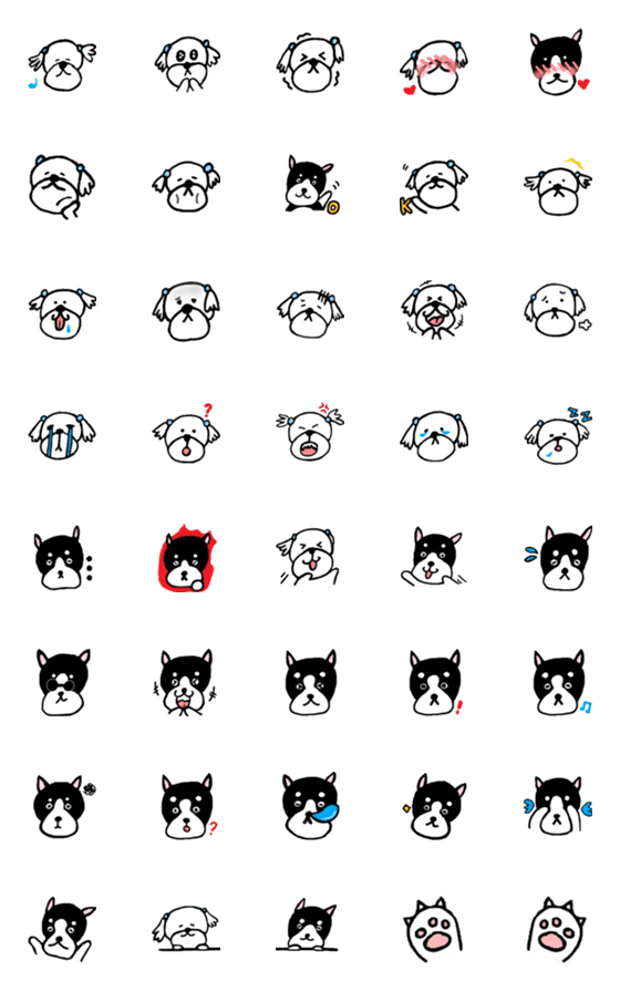 [LINE絵文字](Dog)Cotton Candy ＆ Jimmyの画像一覧