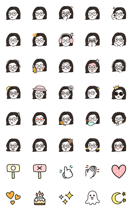 [LINE絵文字]Ordinary girl Emojiの画像一覧