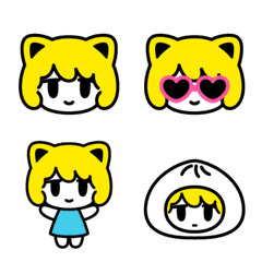 [LINE絵文字] ねこみみちゃんの絵文字の画像