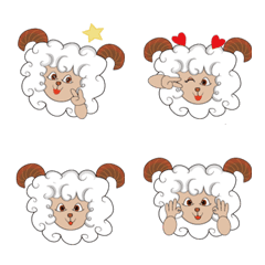 [LINE絵文字] cute sheep faceの画像