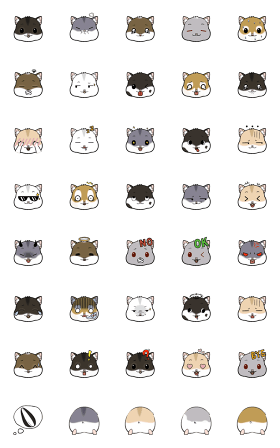 [LINE絵文字]Cute Hamsterの画像一覧