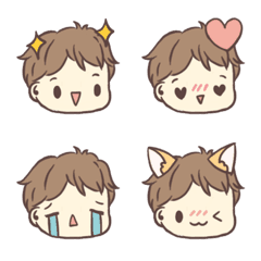 [LINE絵文字] Cutie boy emoji faceの画像