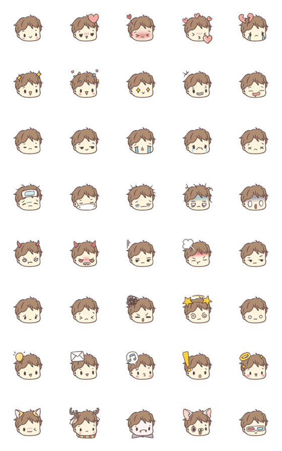 [LINE絵文字]Cutie boy emoji faceの画像一覧