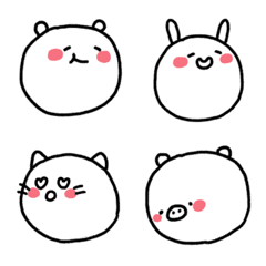 [LINE絵文字] Cute＆round animal mochi emojiの画像