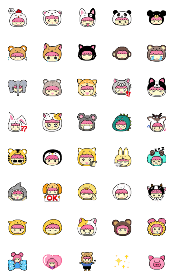 [LINE絵文字]Q sister  Expression stickersの画像一覧