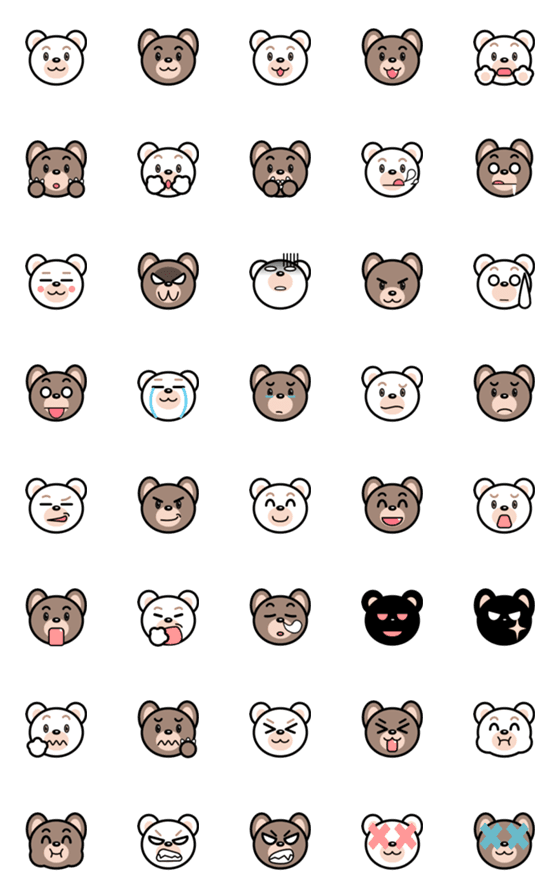 [LINE絵文字]Bear Face Emojiの画像一覧