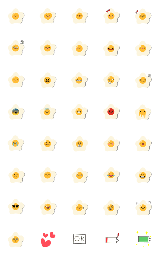 [LINE絵文字]fried egg super funの画像一覧