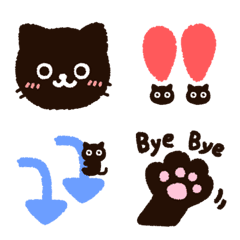 [LINE絵文字] 黒ねこ絵文字の画像