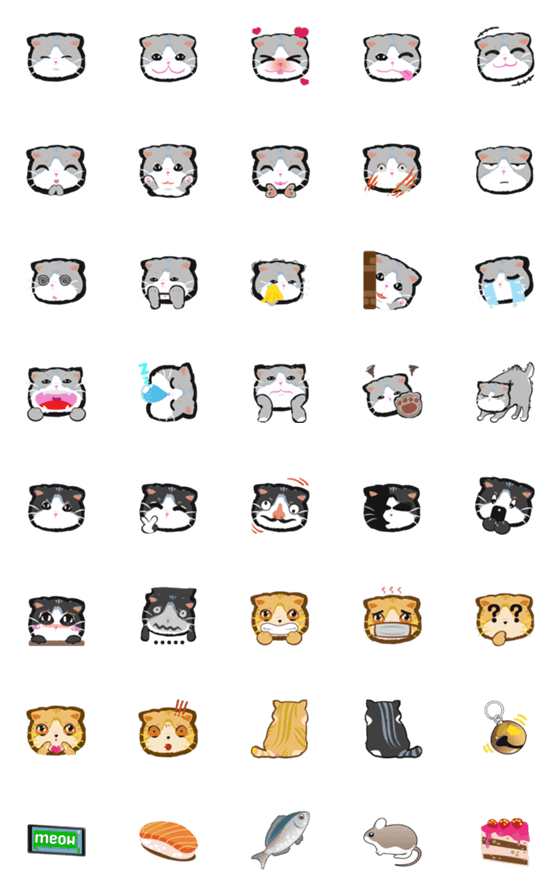 [LINE絵文字]40 Cat Emojiの画像一覧