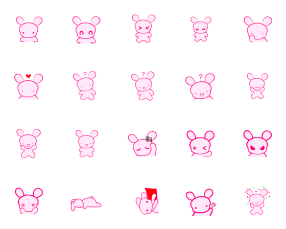 [LINE絵文字]Cute pink rabbit chuto.の画像一覧