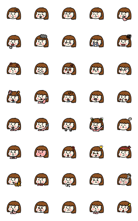 [LINE絵文字]A-Feng Emoji 1の画像一覧