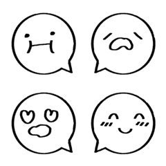 [LINE絵文字] simple monochrome speech balloon emojiの画像