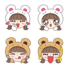 [LINE絵文字] Little bear girlの画像