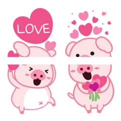 [LINE絵文字] Emoji : Lovely pig 2の画像