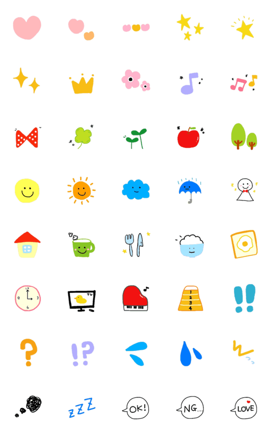 [LINE絵文字]シンプル絵文字 ゆる手描き 大人の画像一覧