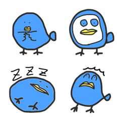 [LINE絵文字] Funny blue bird emojiの画像