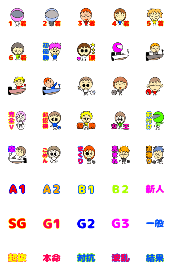 [LINE絵文字]ボートレース絵文字2の画像一覧