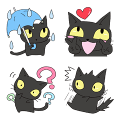 [LINE絵文字] ちび黒猫で仕草の画像