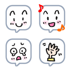 [LINE絵文字] 毎日使える！！かおの吹き出しの画像