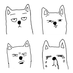 [LINE絵文字] White dog's moodsの画像