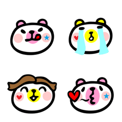 [LINE絵文字] WHITE BEARS FUN FACEの画像