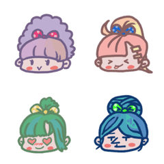 [LINE絵文字] Four Girls emojiの画像