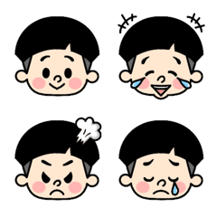 [LINE絵文字] どんぐりヘアの男の子の画像