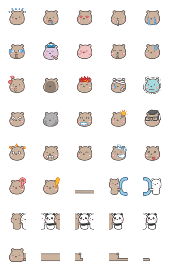 [LINE絵文字]Brown Bear EMOJI 2.0の画像一覧