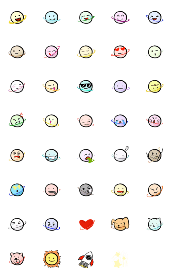 [LINE絵文字]Emoji Planetsの画像一覧