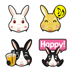 [LINE絵文字] なかよし うさぎ 絵文字の画像