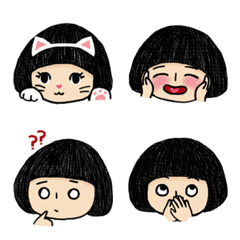 [LINE絵文字] Ms.Bowl Hairの画像