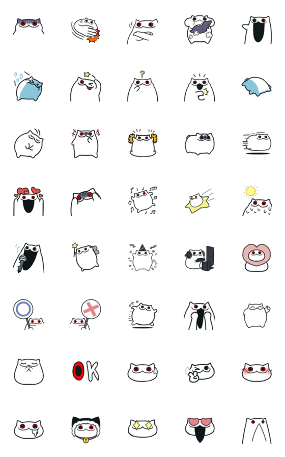 [LINE絵文字]Creepy Cat Emojiの画像一覧