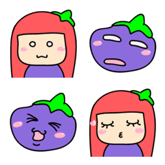 [LINE絵文字] Eggplant Chih*2 Iの画像