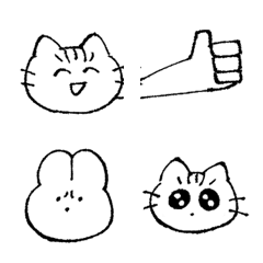 [LINE絵文字] 絵文字だよ！ねこちゃんうさちゃんの画像