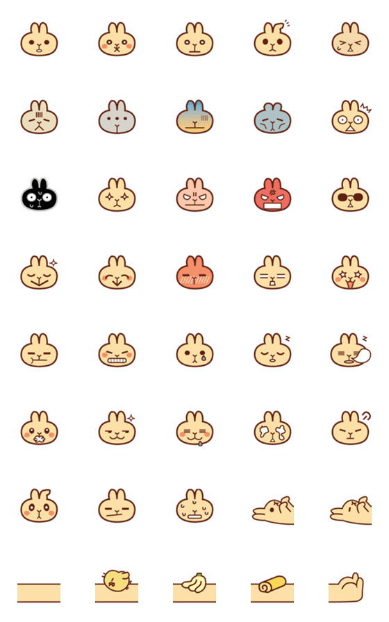 [LINE絵文字]rabbit omelette emojiiの画像一覧