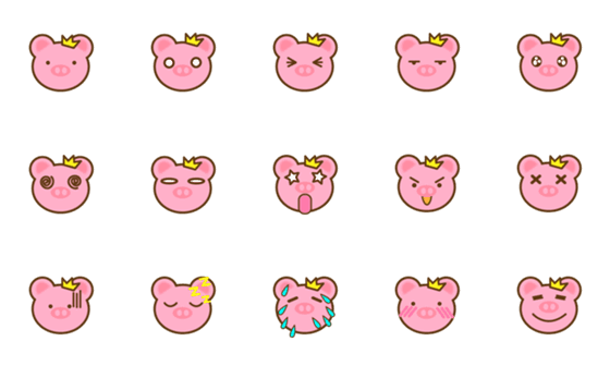 [LINE絵文字]crown piglets_(emoji)の画像一覧