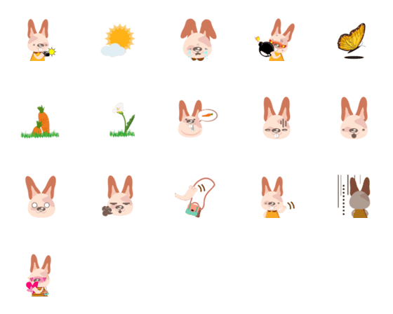 [LINE絵文字]Cute bunnyの画像一覧