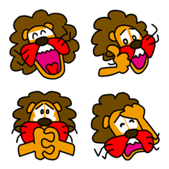 [LINE絵文字] Red Cheek Lion Emojiの画像