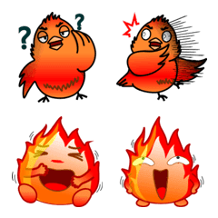 [LINE絵文字] Phoenix and small flamesの画像