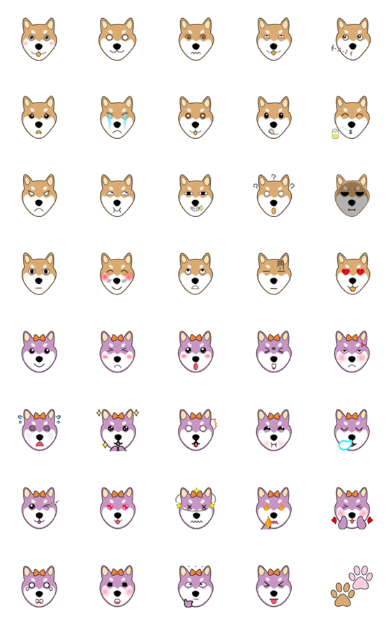 [LINE絵文字]Shiba Inu (Sauce x Cocoa)の画像一覧