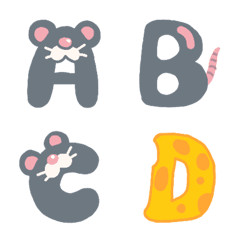 [LINE絵文字] Rat and Cheese Emojiの画像